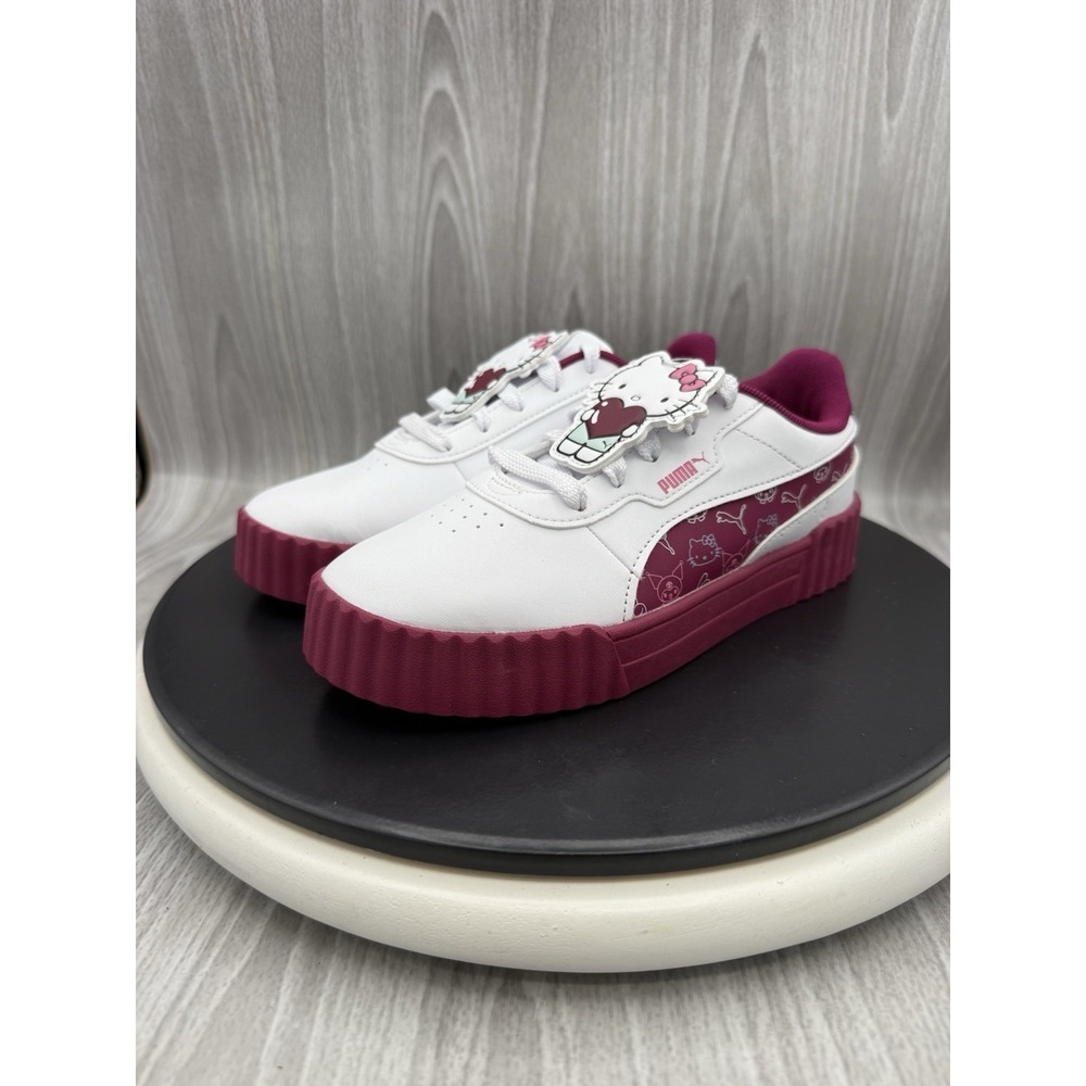 PUMA x HELLO KITTY & FRIENDS Carina 3.0 Kids Size 3C White Berry Shoes 403395-01